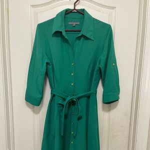 Casual Button front Green Dress